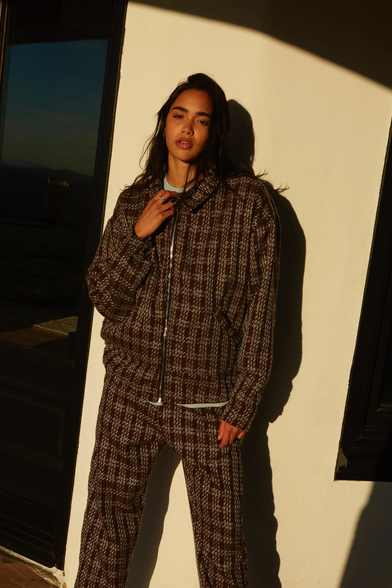Brown & Aquamarine Pants
